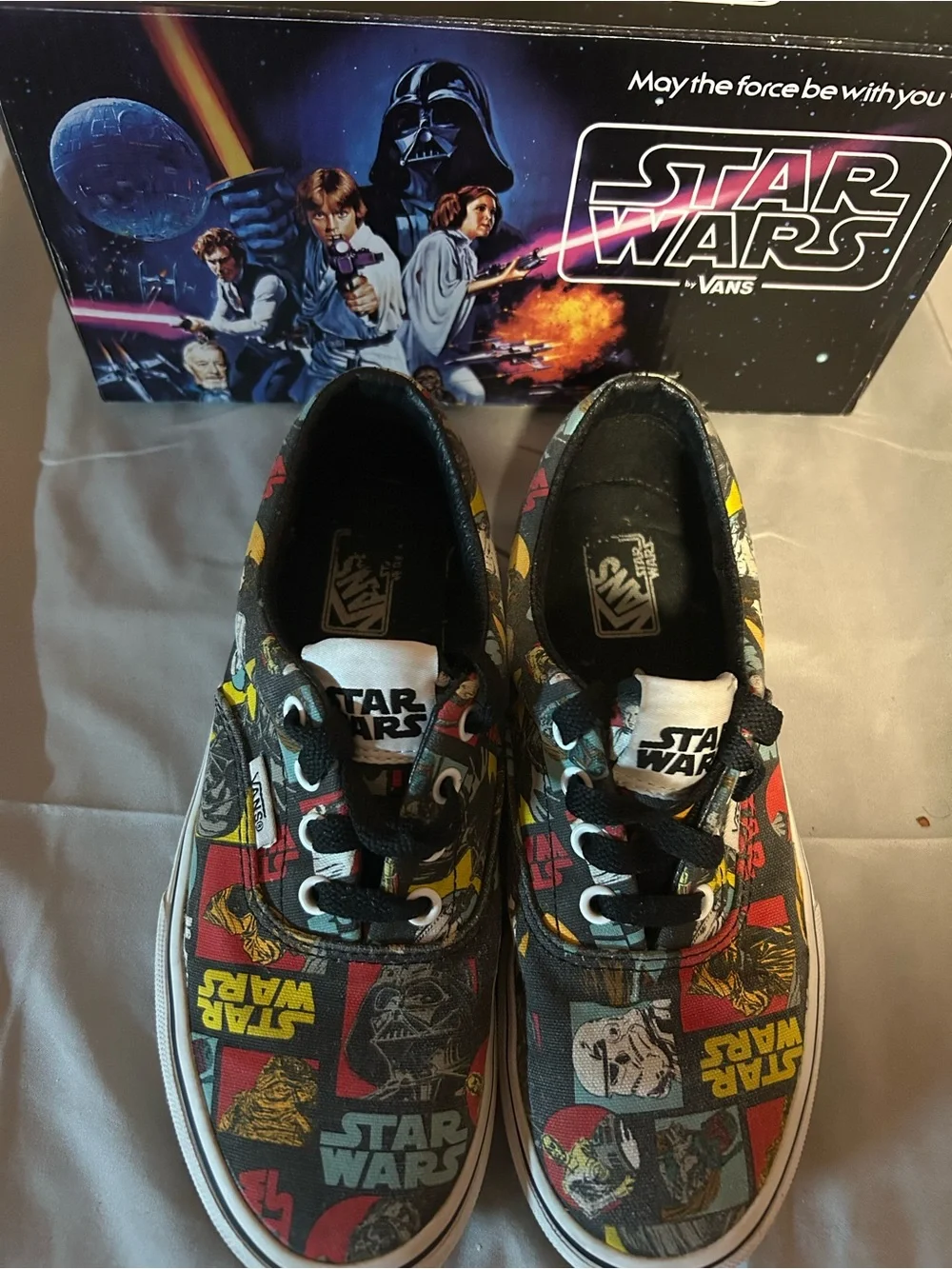 Vans Kids Star Wars Comic Panel Low Top Sneakers - Black, Red, Yellow, Blue